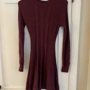 Maroon sweater dress